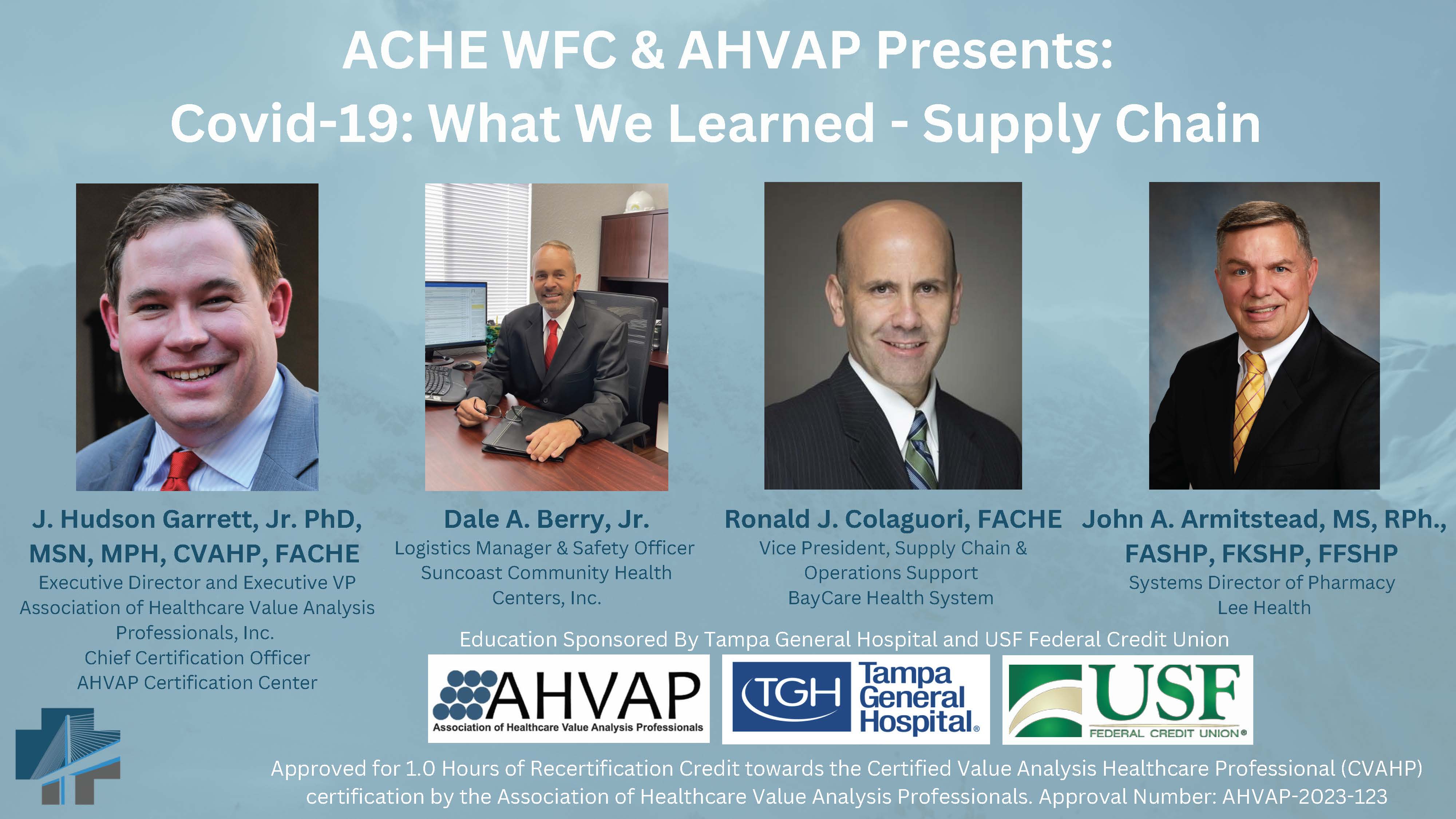 COVID19 What We Learned Supply Chain AHVAP/ACHE Webinar